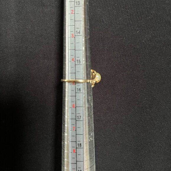 Vintage 1940's Japanese Akoya Golden Pearl & White Topaz 10K Gold Ring sz 5 - Picture 8 of 8